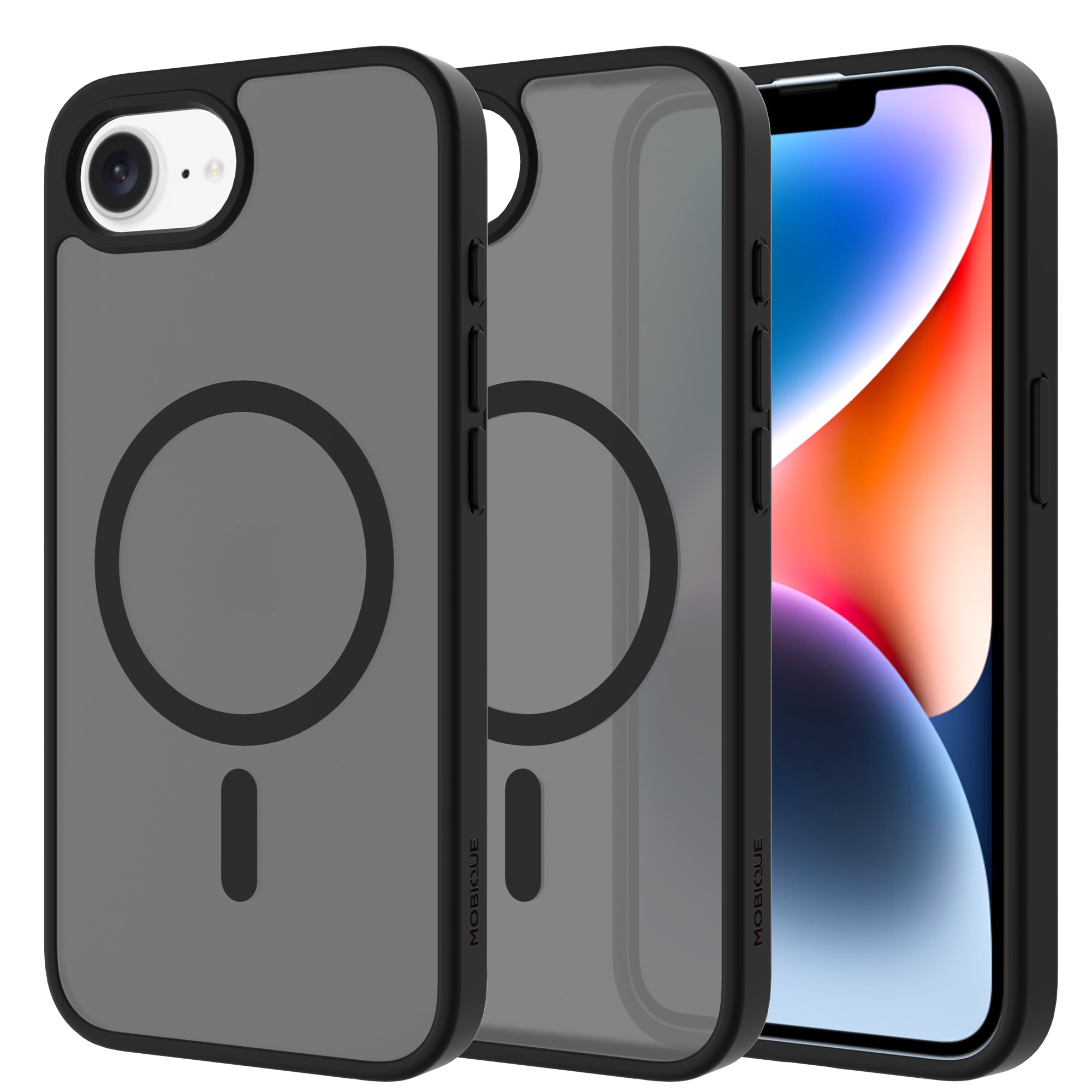 iPhone 16e Hybrid-cover magnetisk, Frosted Black