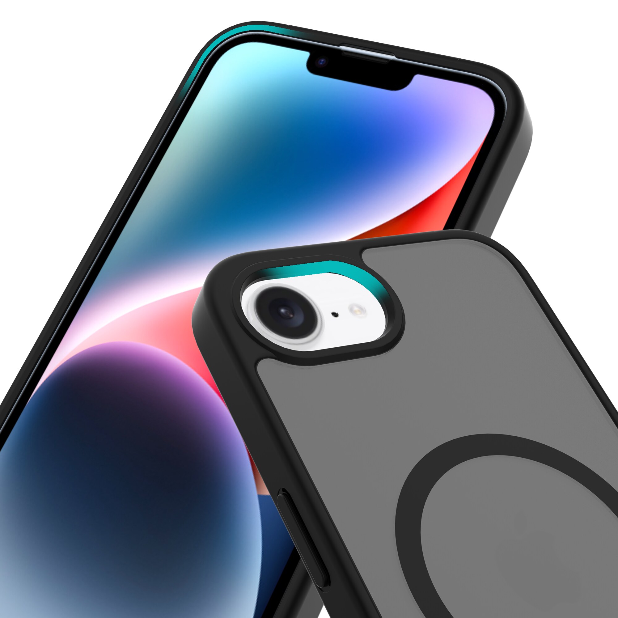 iPhone 16e Hybrid-cover magnetisk, Frosted Black