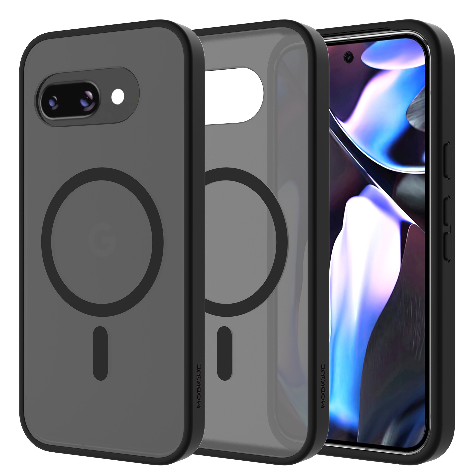 Google Pixel 9a Hybrid-cover magnetisk, Frosted Black