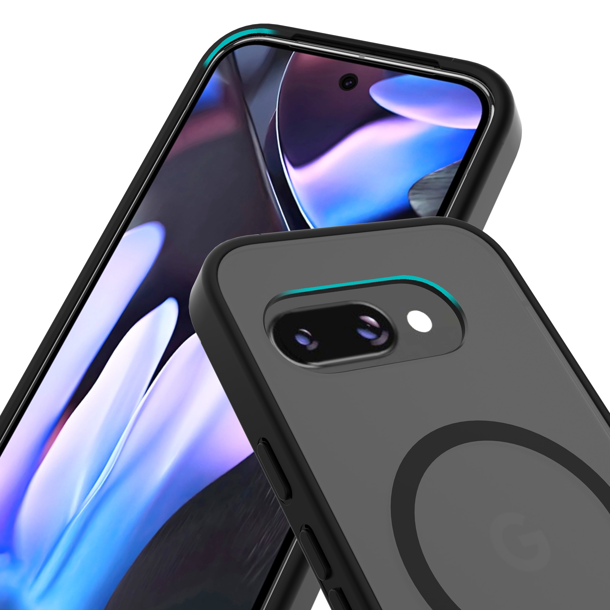 Google Pixel 9a Hybrid-cover magnetisk, Frosted Black