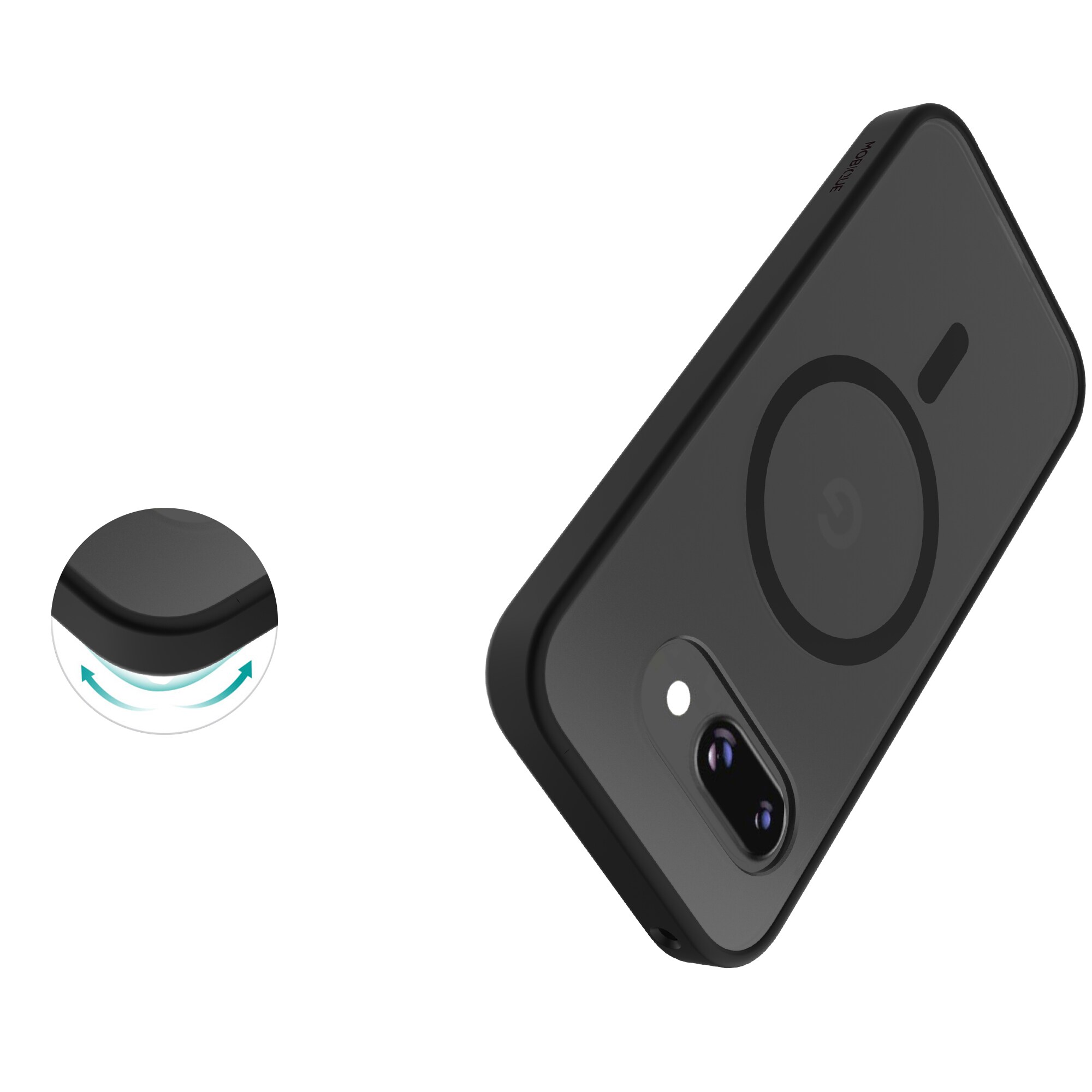 Google Pixel 9a Hybrid-cover magnetisk, Frosted Black