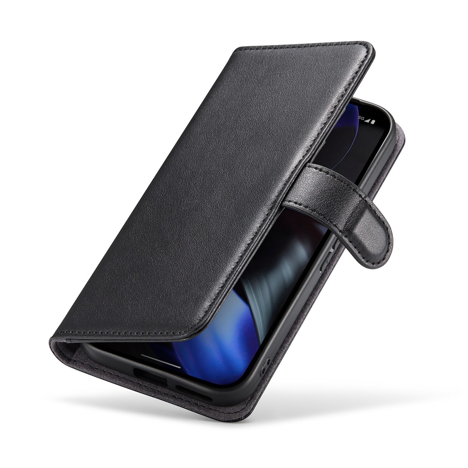 Google Pixel 9a Pungetui i ægte læder, Sort
