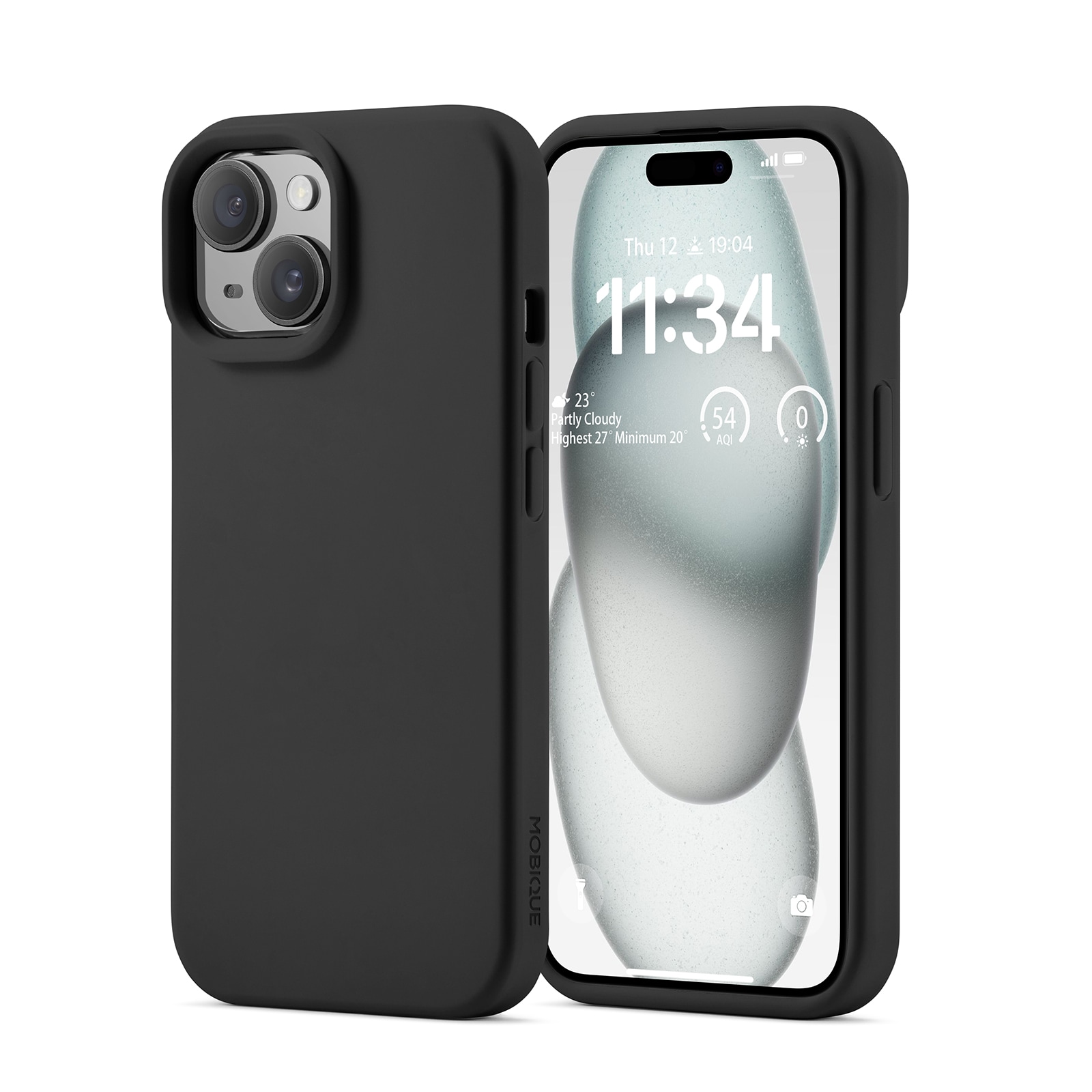 iPhone 15 Magnetisk silikonecover, Sort