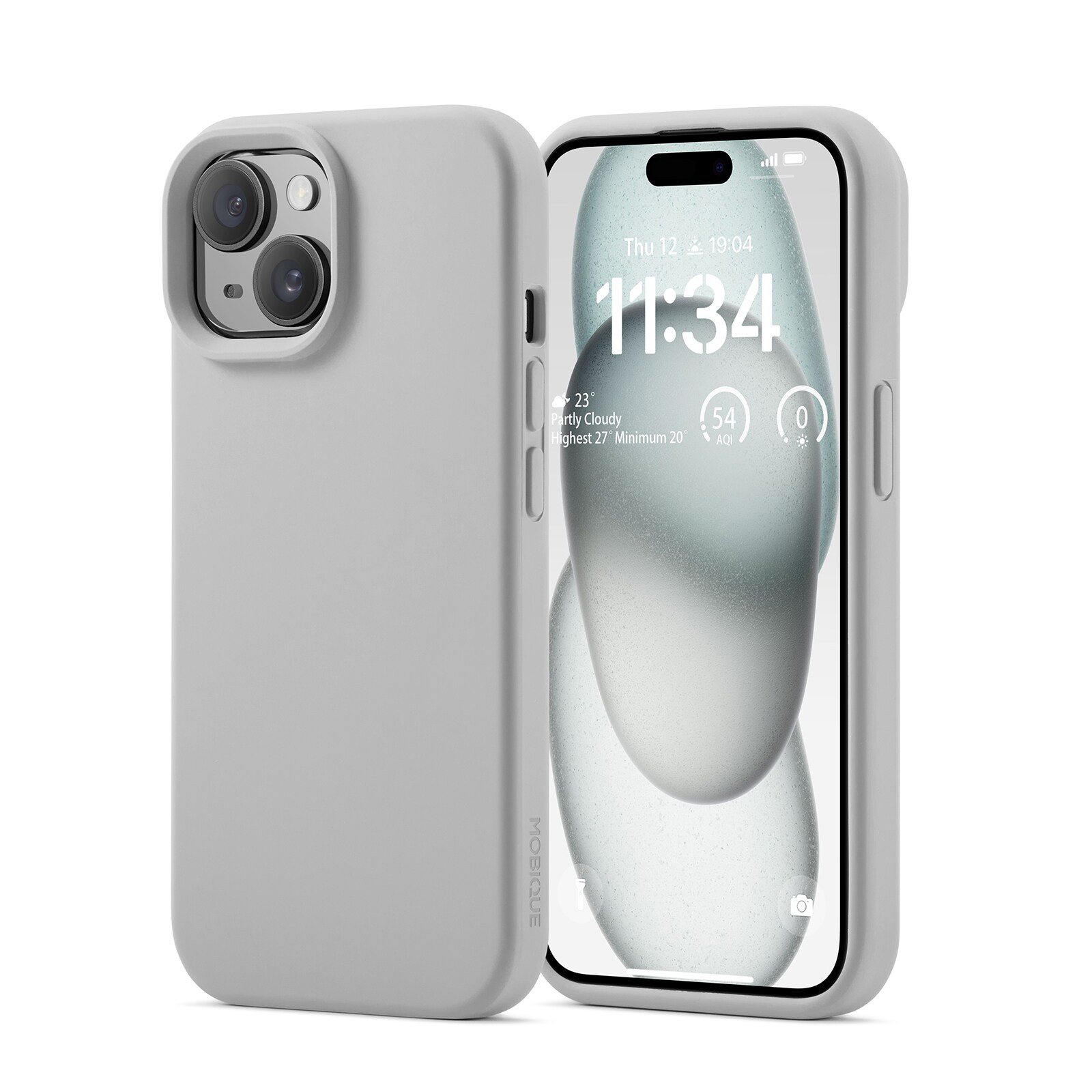 iPhone 15 Magnetisk silikonecover, Beige
