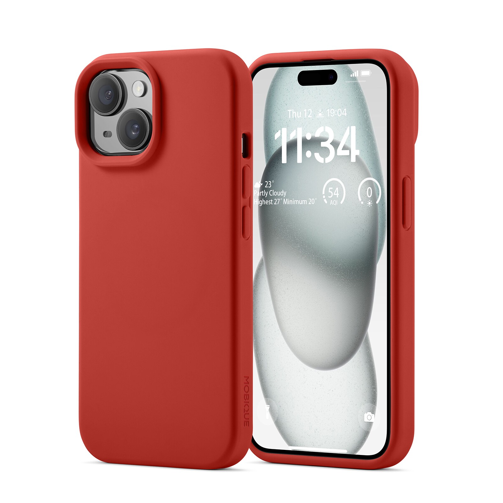 iPhone 15 Magnetisk silikonecover, Lava Red