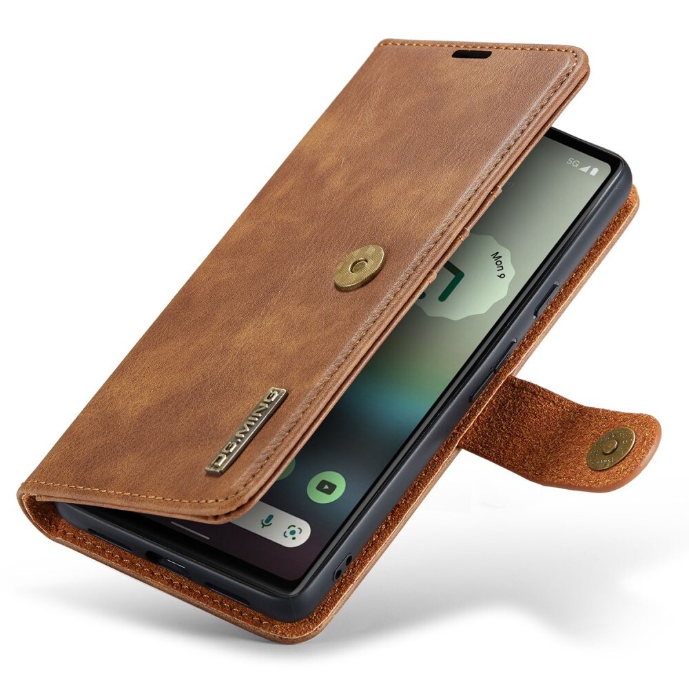 Google Pixel 6a Pungetui med aftageligt cover, Cognac