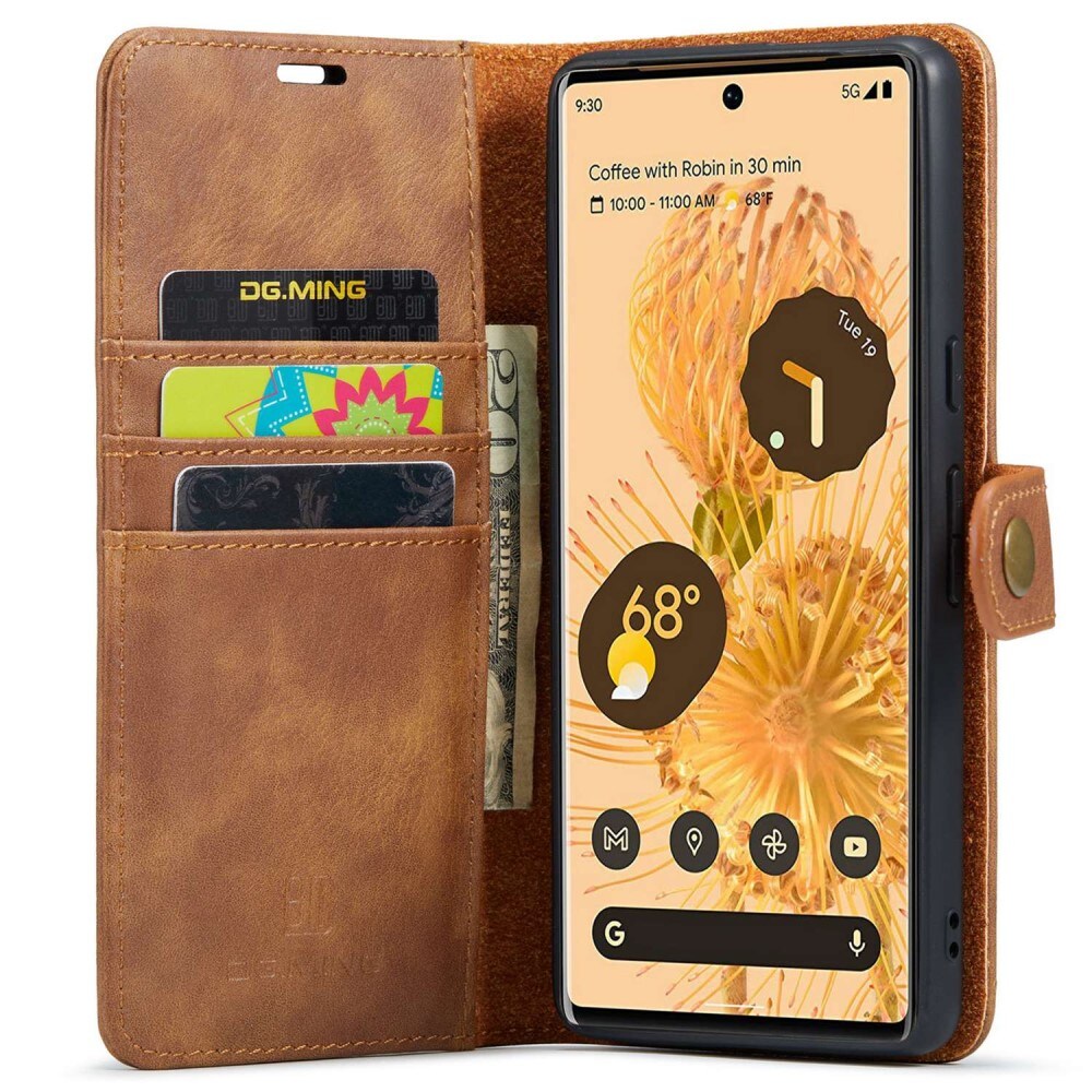 Google Pixel 7 Pro Pungetui med aftageligt cover, Cognac
