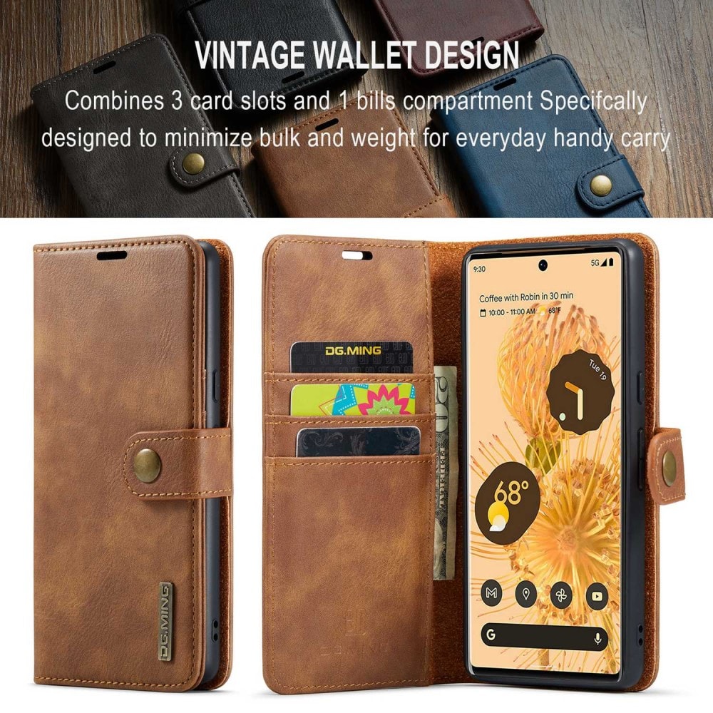 Google Pixel 7 Pro Pungetui med aftageligt cover, Cognac