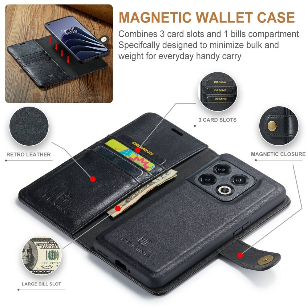  OnePlus 10 Pro Pungetui med aftageligt cover, Black