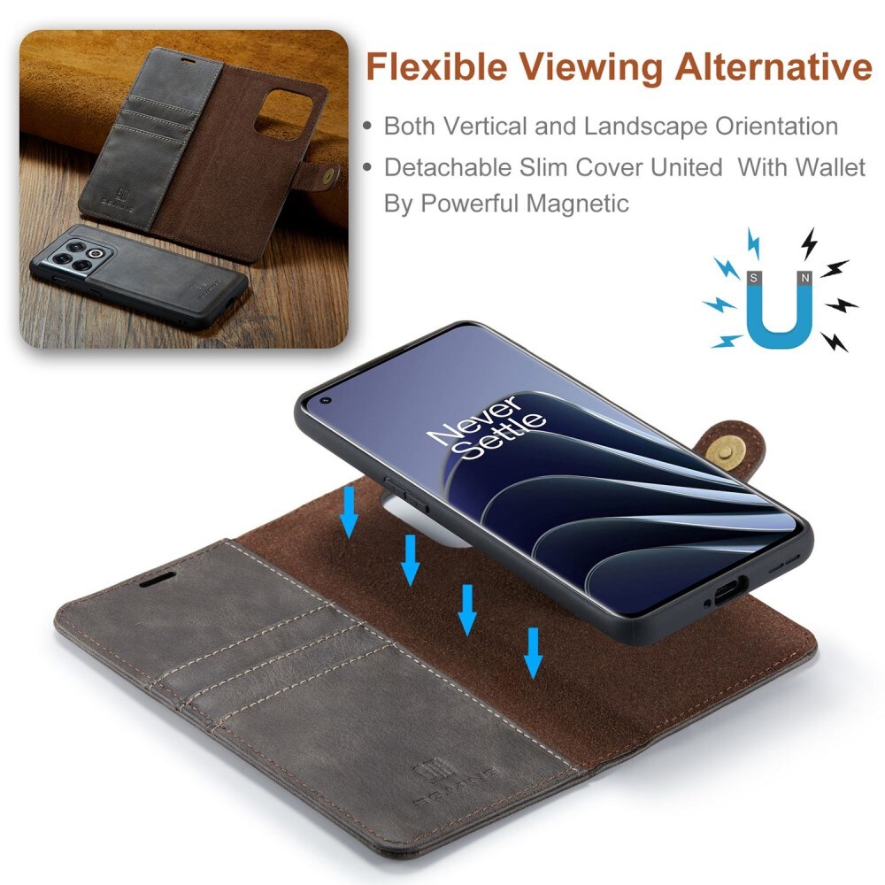  OnePlus 10 Pro Pungetui med aftageligt cover, Brown