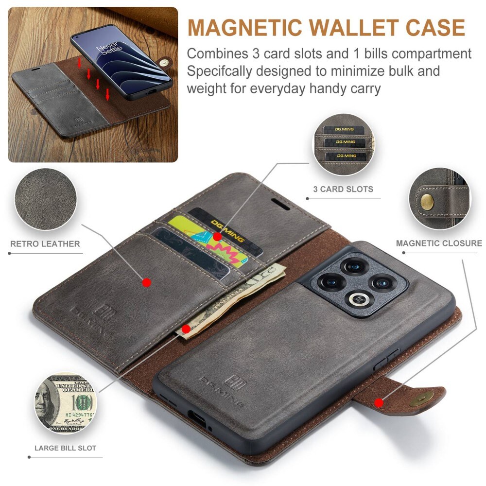  OnePlus 10 Pro Pungetui med aftageligt cover, Brown