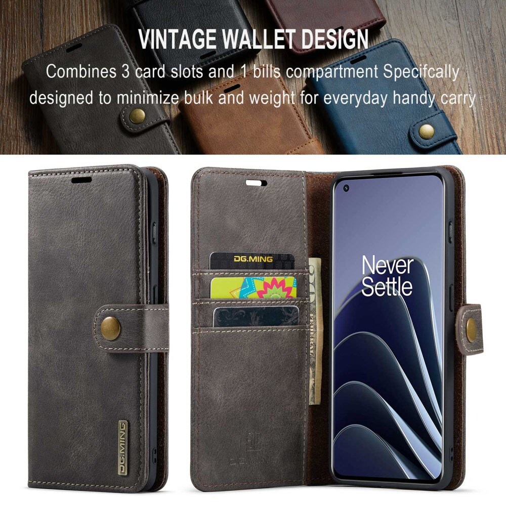  OnePlus 10 Pro Pungetui med aftageligt cover, Brown