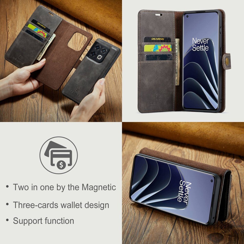  OnePlus 10 Pro Pungetui med aftageligt cover, Brown