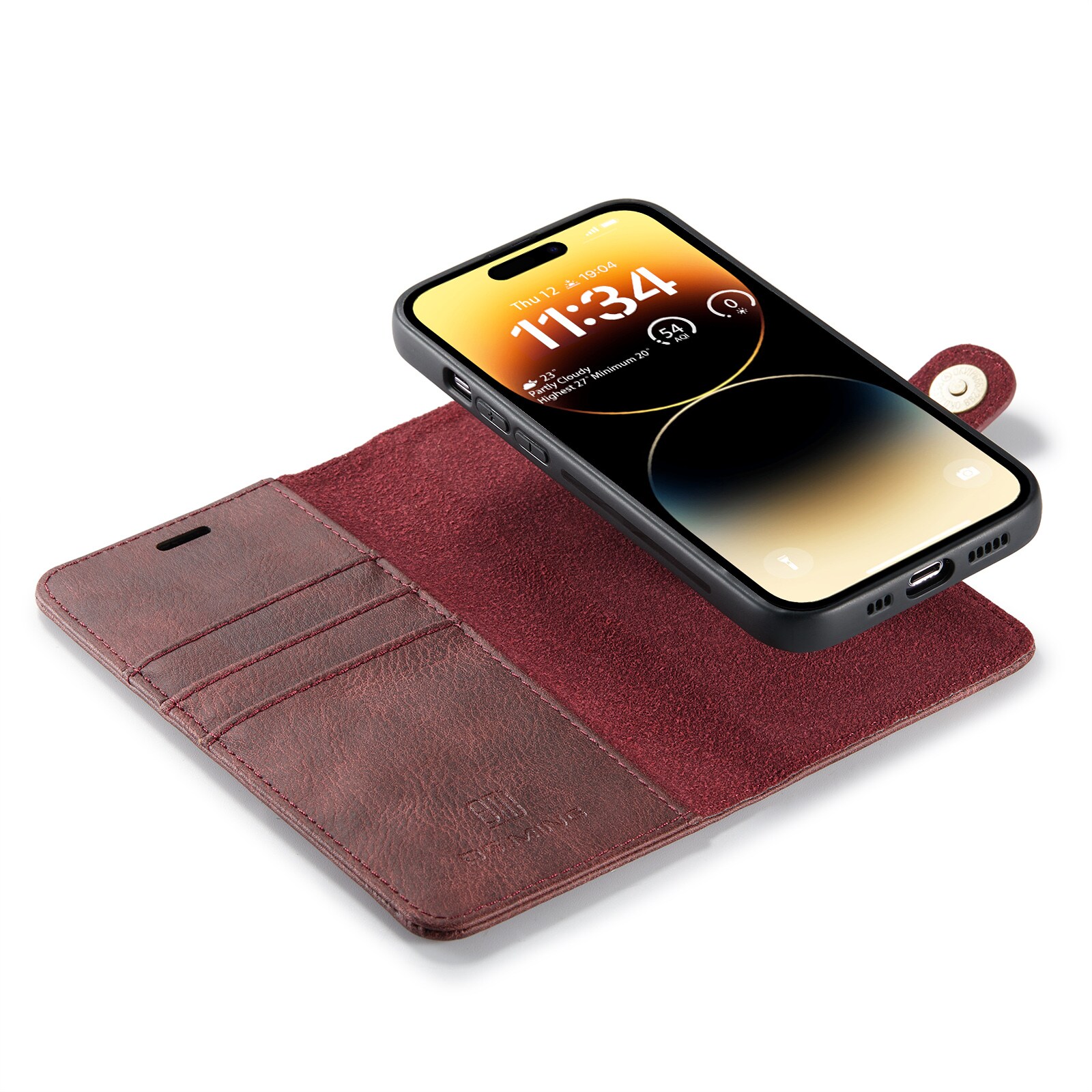 iPhone 14 Pro Pungetui med aftageligt cover, Red
