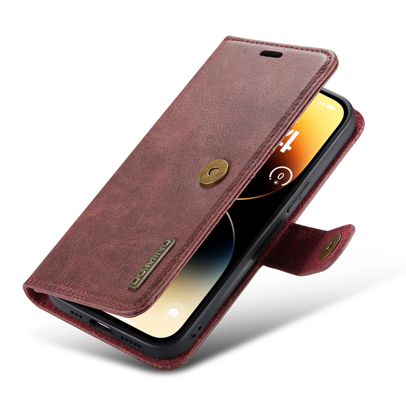 iPhone 14 Pro Pungetui med aftageligt cover, Red