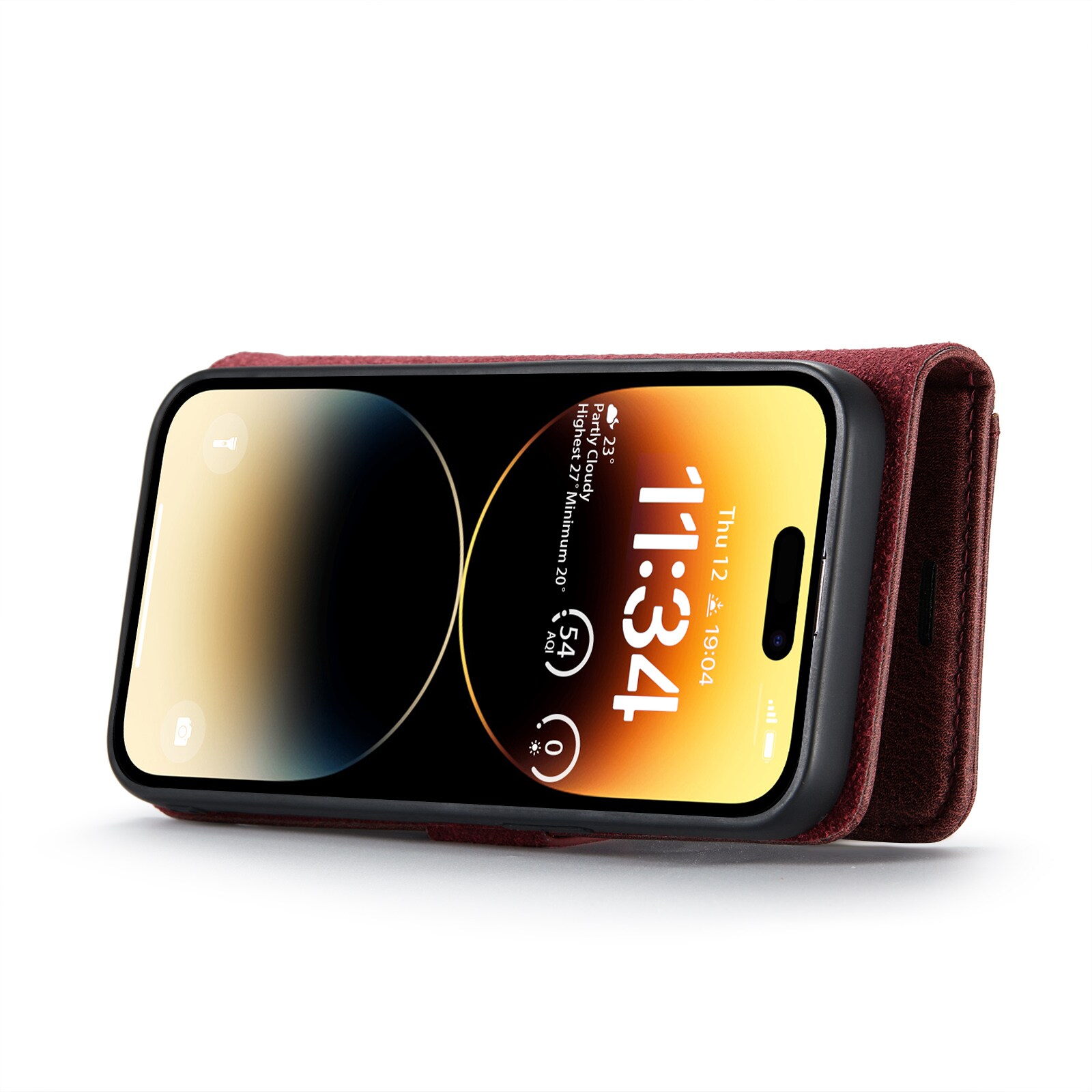 iPhone 14 Pro Pungetui med aftageligt cover, Red