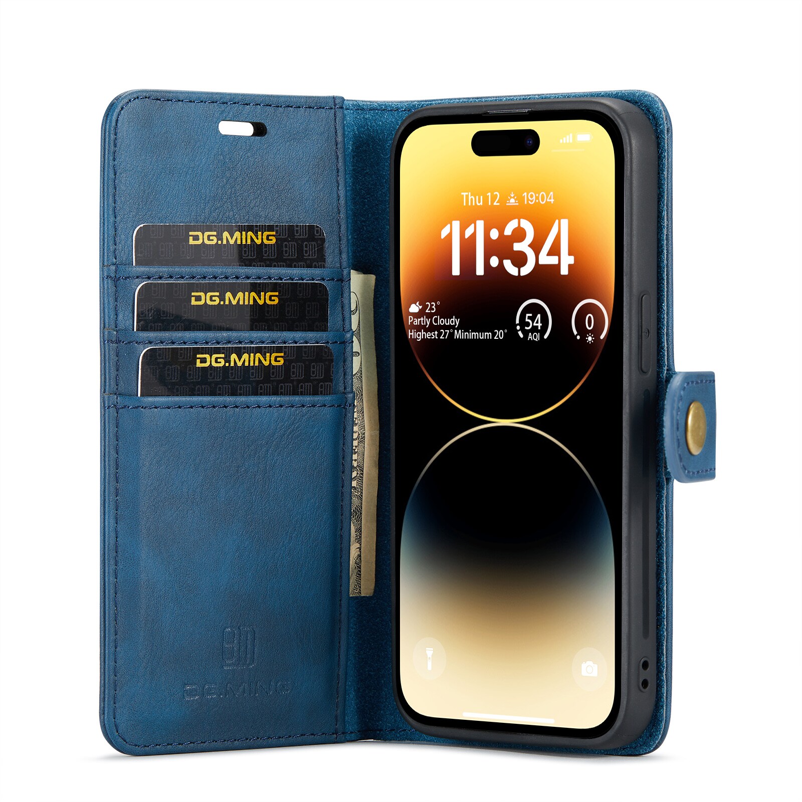 iPhone 15 Pro Pungetui med aftageligt cover, Blue