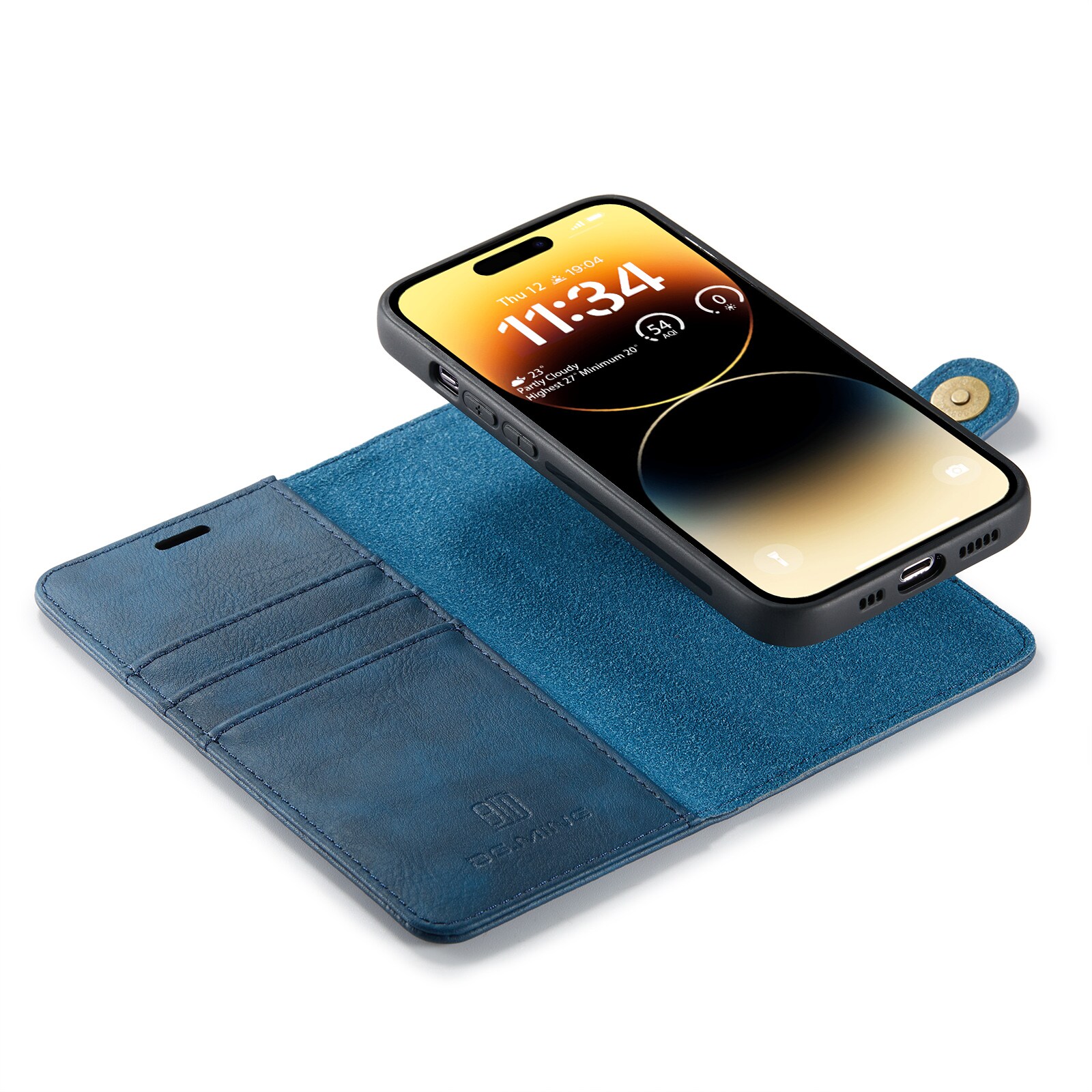 iPhone 15 Pro Pungetui med aftageligt cover, Blue