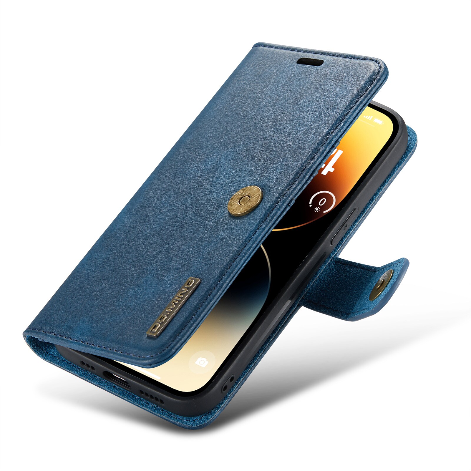 iPhone 15 Pro Pungetui med aftageligt cover, Blue
