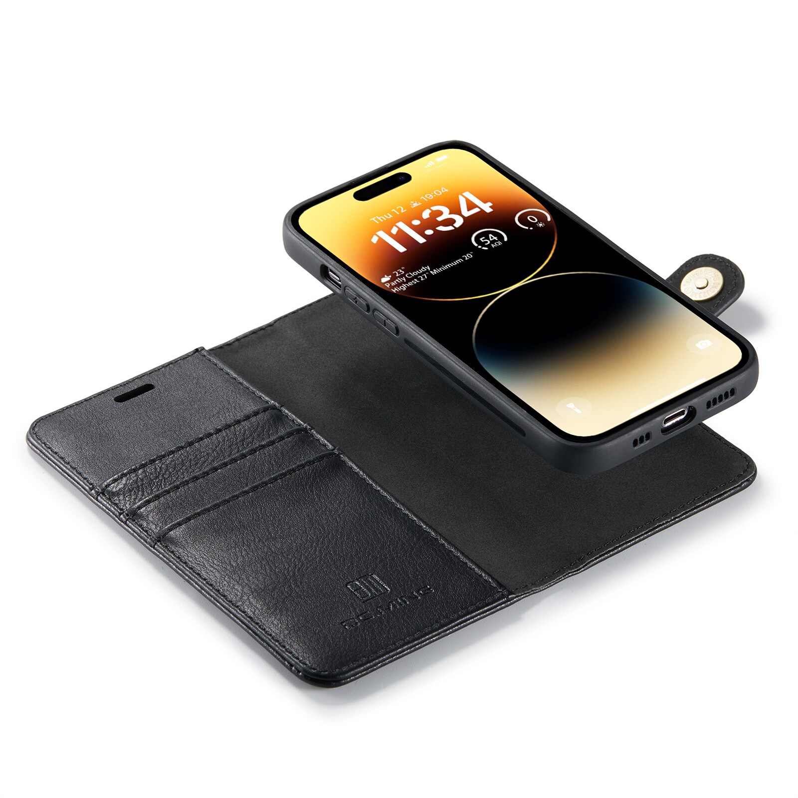 iPhone 14 Pro Max Pungetui med aftageligt cover, Black