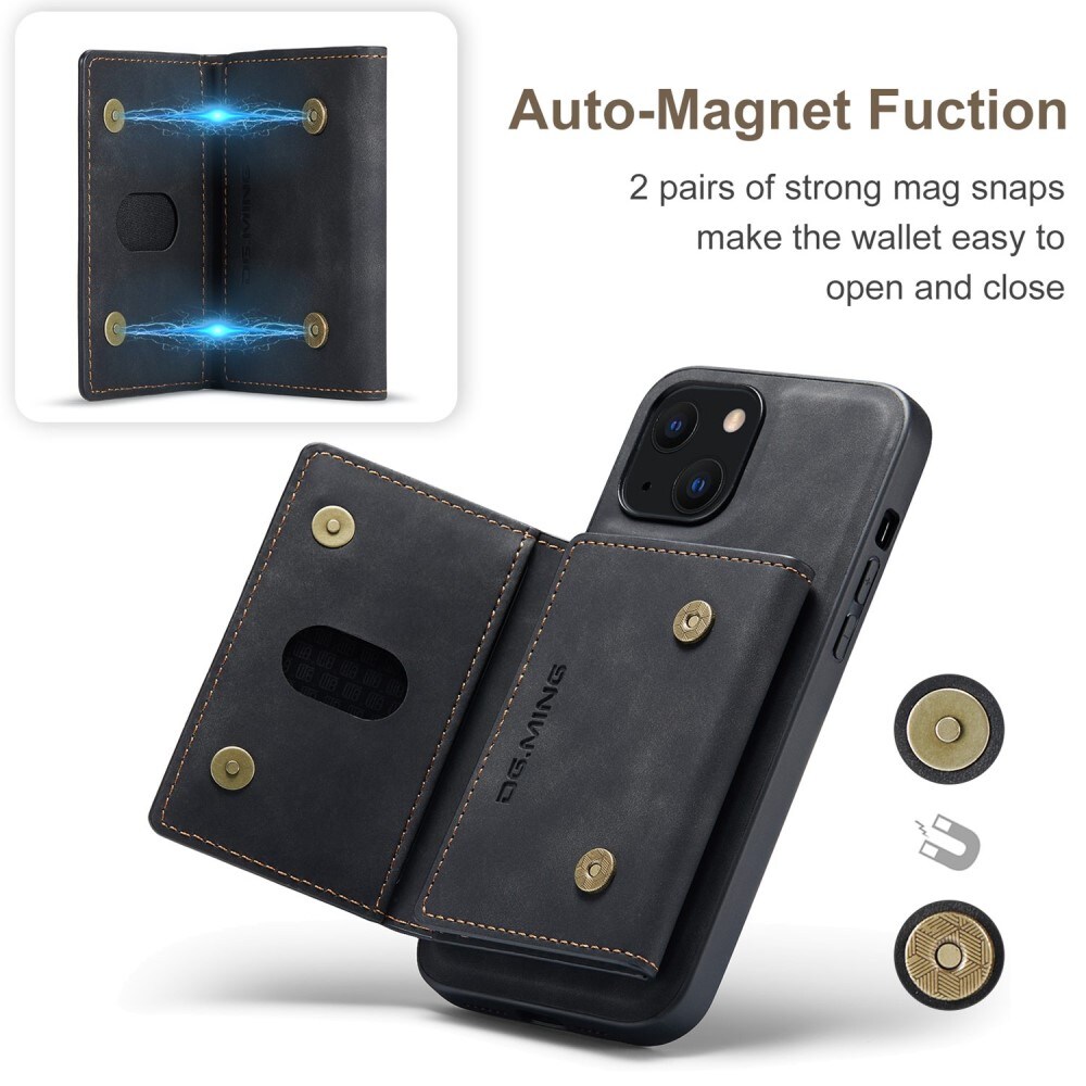 iPhone 15 Cover med aftagelig pung, Sort