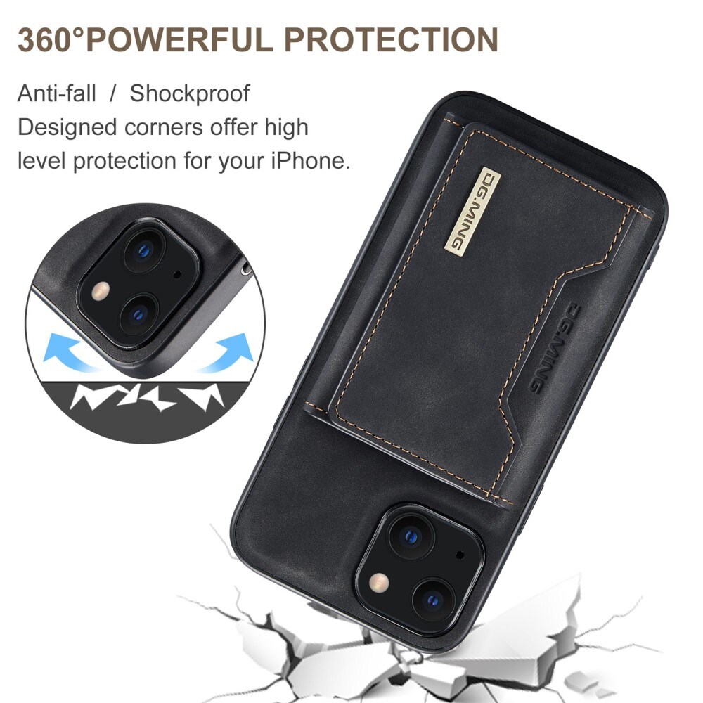 iPhone 15 Cover med aftagelig pung, Sort
