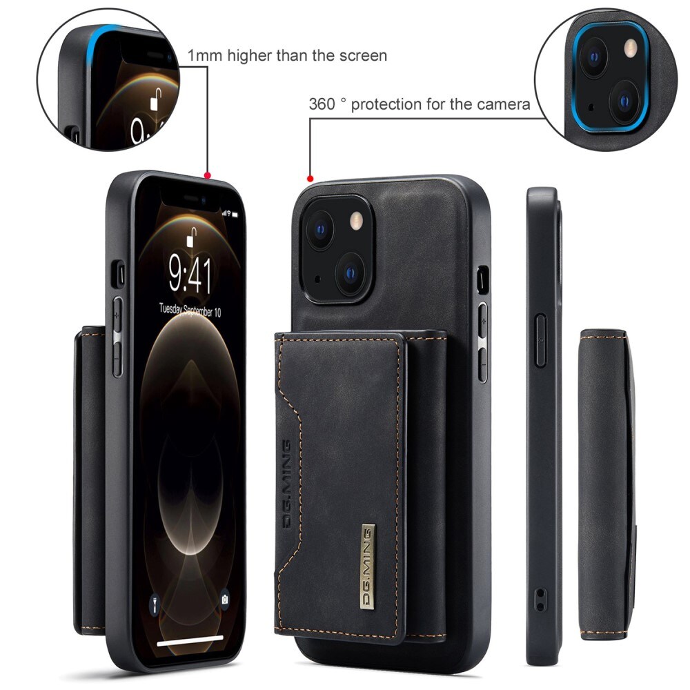 iPhone 15 Cover med aftagelig pung, Sort
