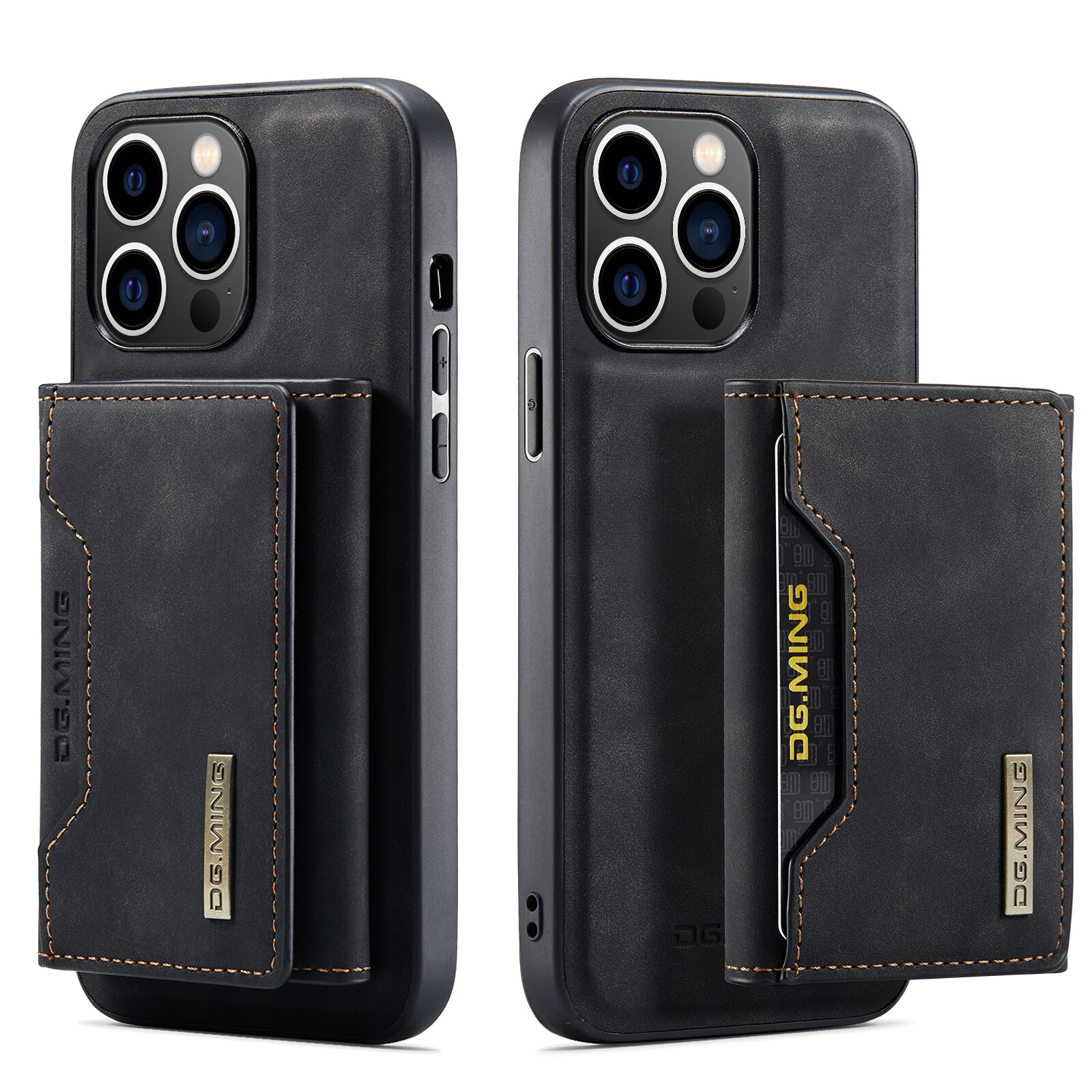 iPhone 15 Pro Cover med aftagelig pung, Sort