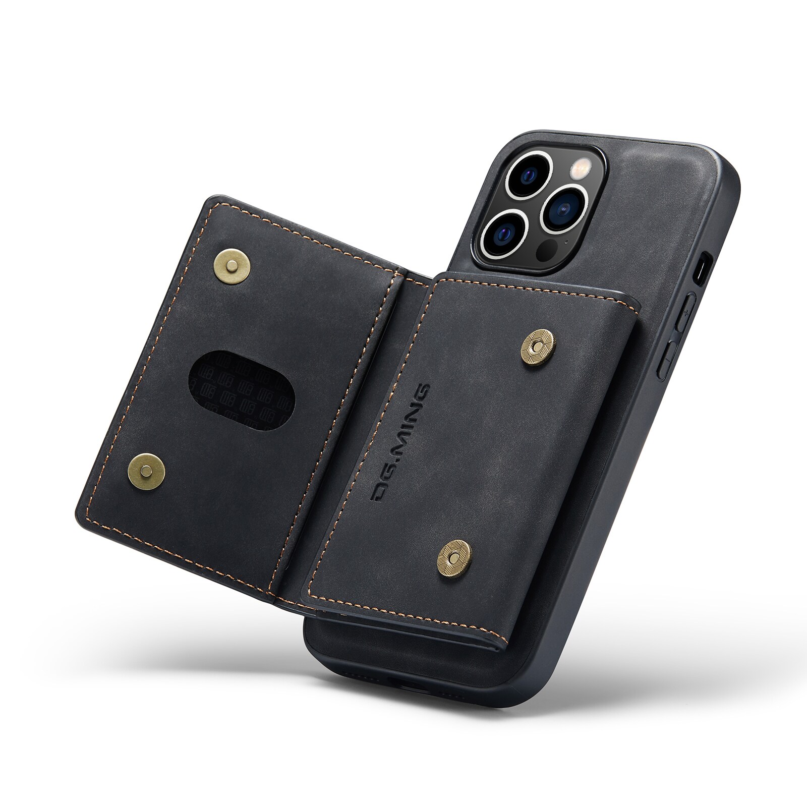 iPhone 15 Pro Cover med aftagelig pung, Sort