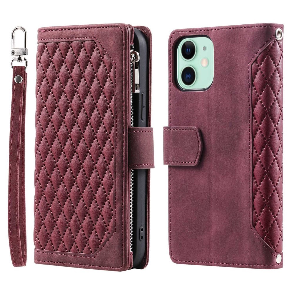 iPhone 11 Quiltet pungtaske, Rød