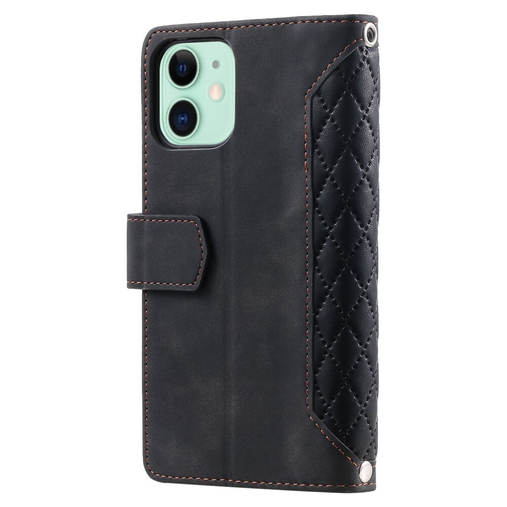iPhone 11 Quiltet pungtaske, Sort