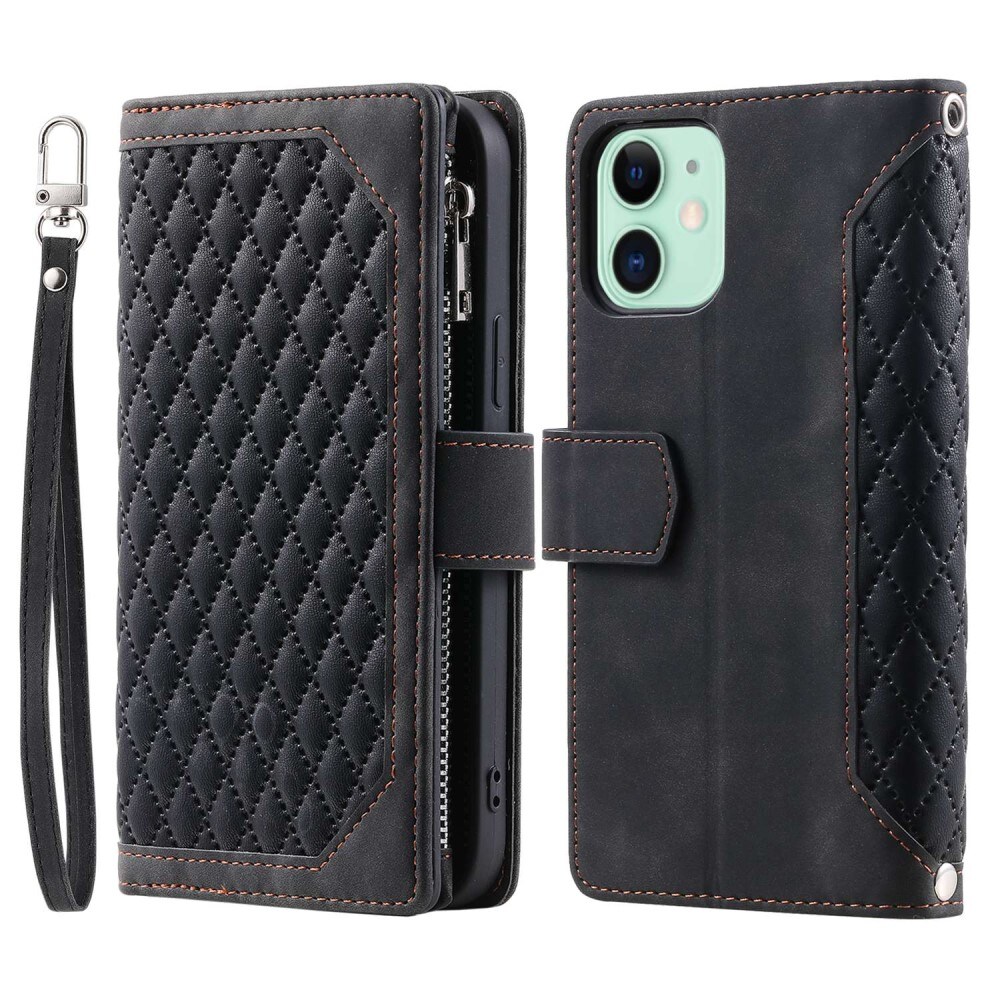 iPhone 11 Quiltet pungtaske, Sort