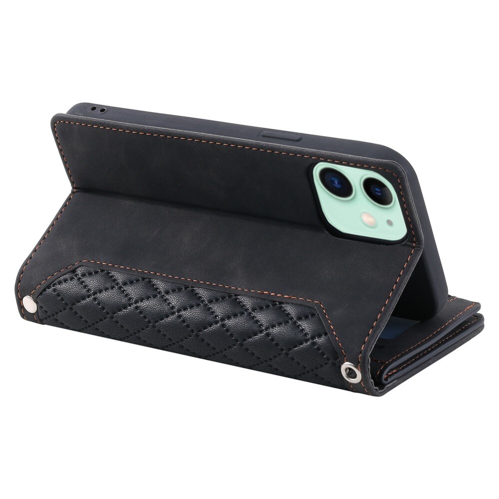 iPhone 11 Quiltet pungtaske, Sort