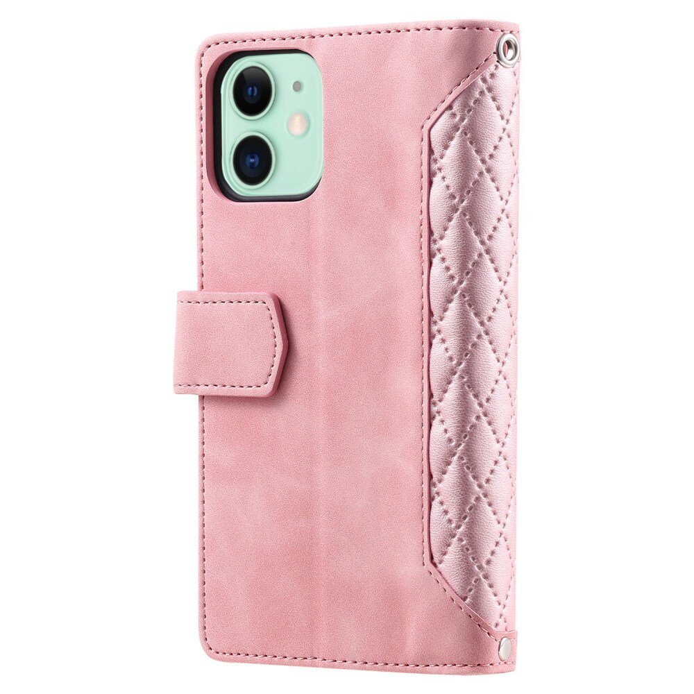 iPhone 11 Quiltet pungtaske, Lyserød