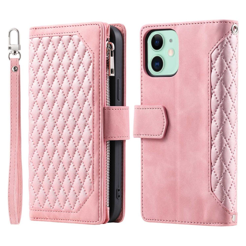 iPhone 11 Quiltet pungtaske, Lyserød