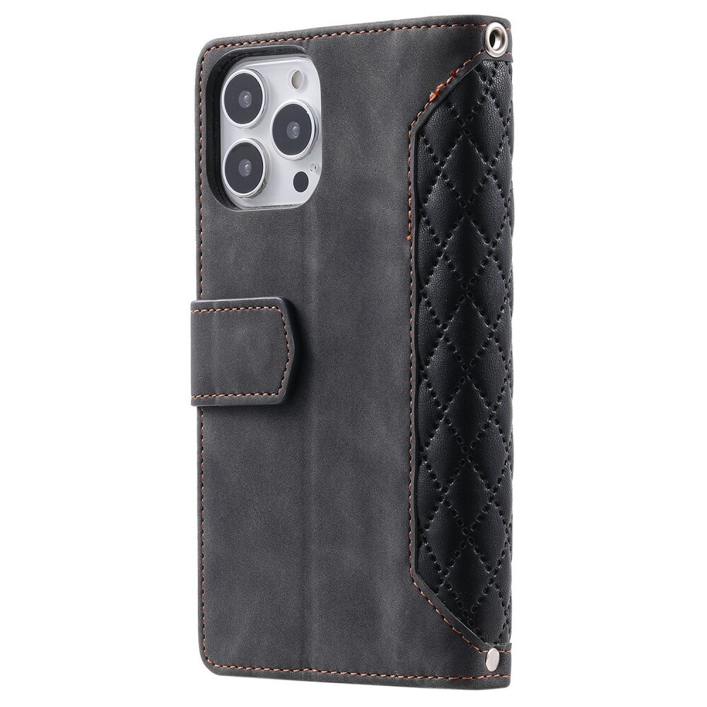 iPhone 13 Pro Quiltet pungtaske, Sort