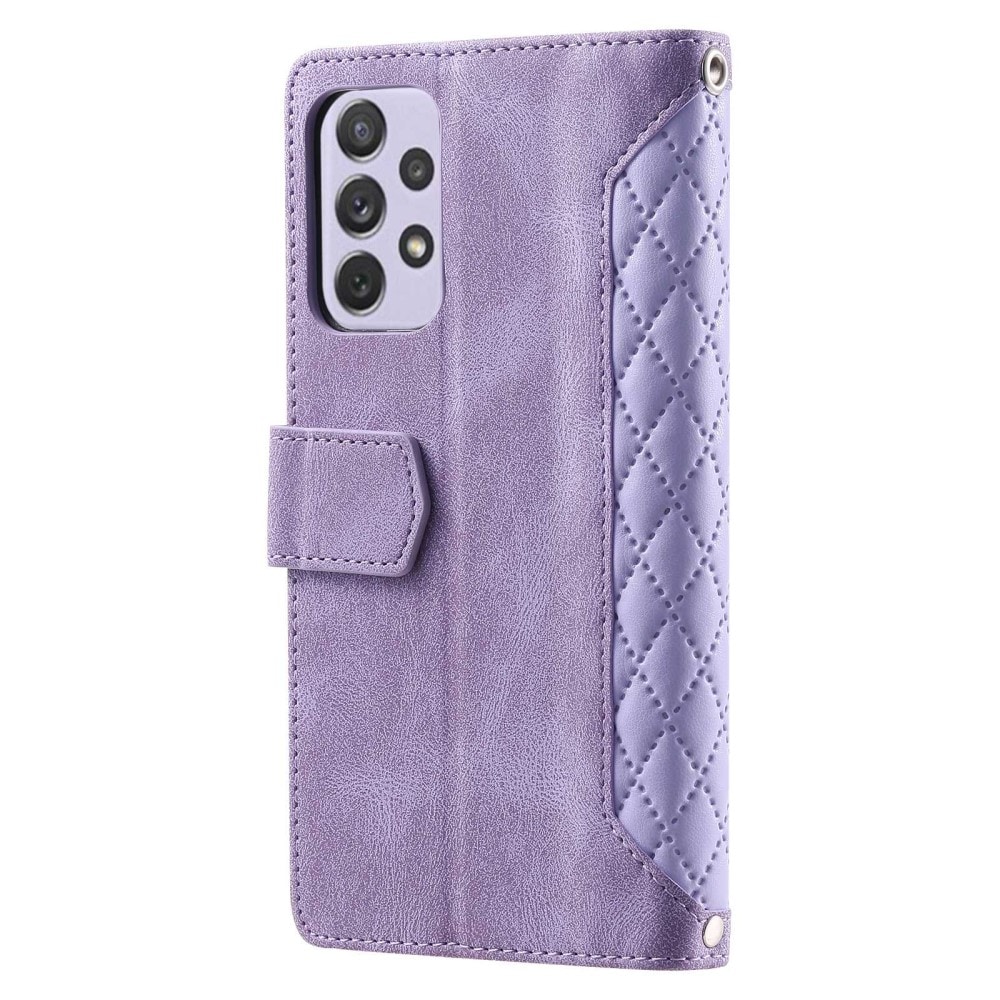 Samsung Galaxy A52 5G Quiltet pungtaske, Lilla