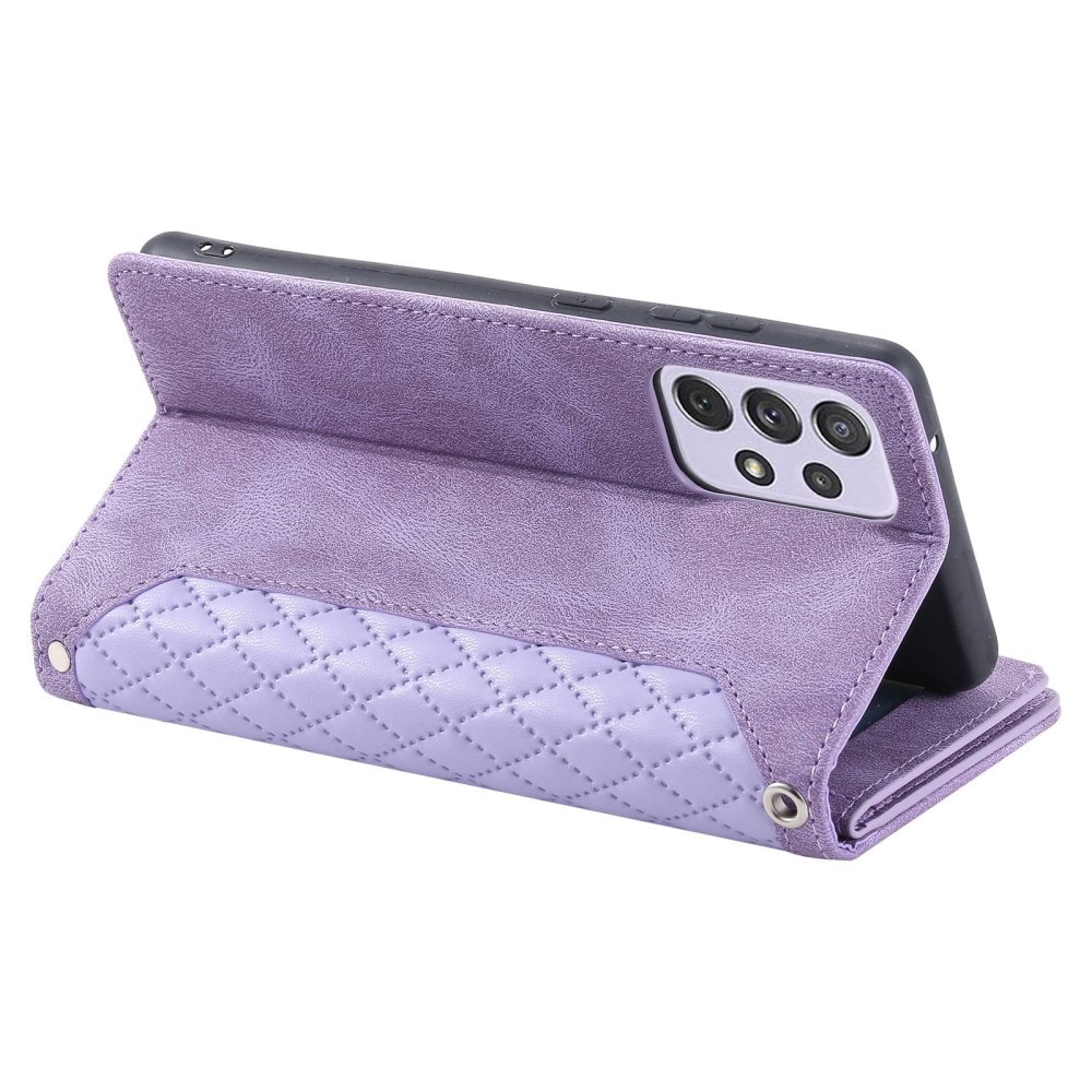 Samsung Galaxy A52 5G Quiltet pungtaske, Lilla