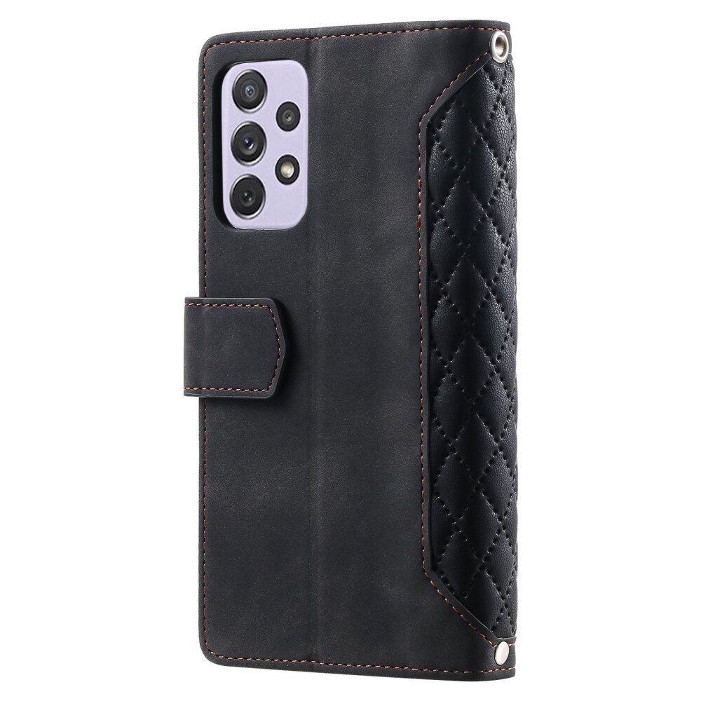 Samsung Galaxy A52 5G Quiltet pungtaske, Sort