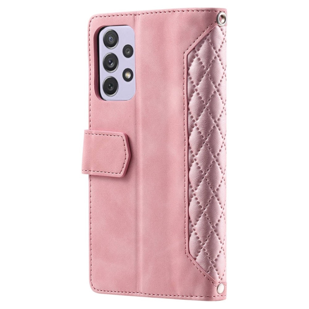 Samsung Galaxy A52 5G Quiltet pungtaske, Lyserød