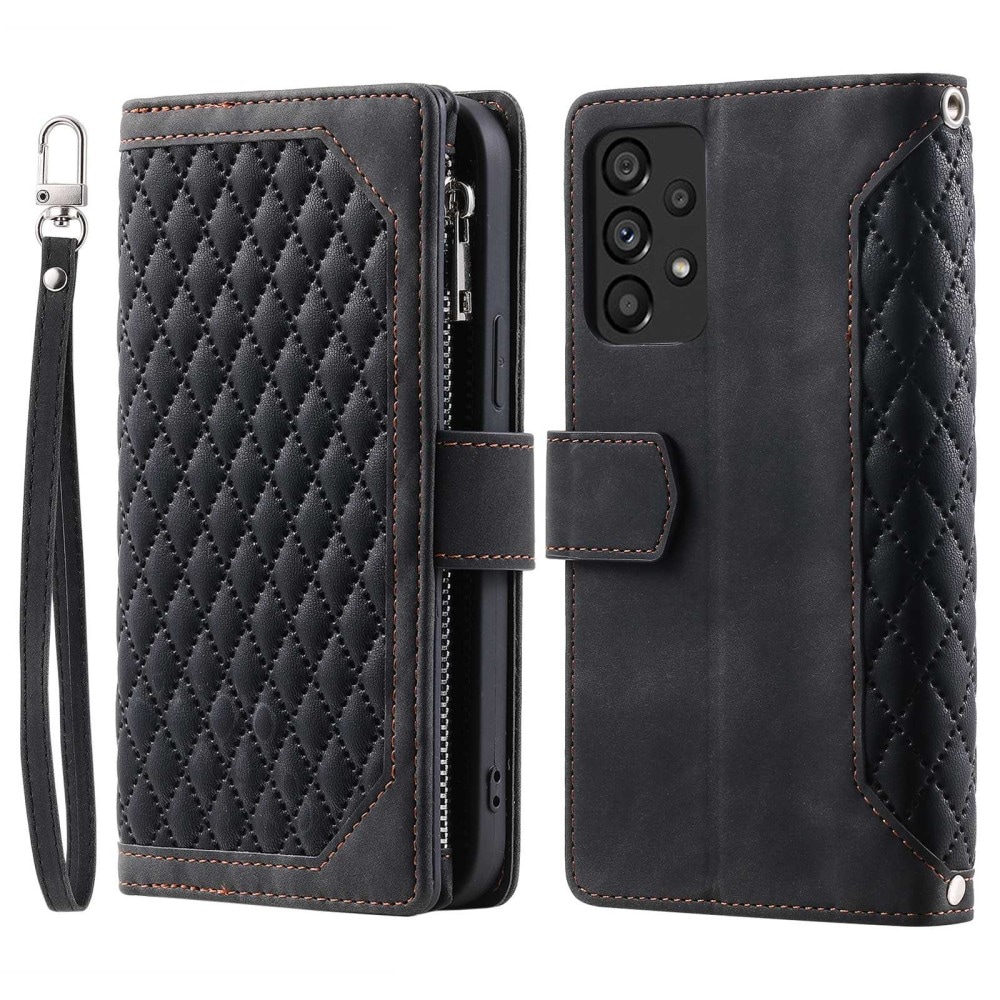 Samsung Galaxy A53 Quiltet pungtaske, Sort