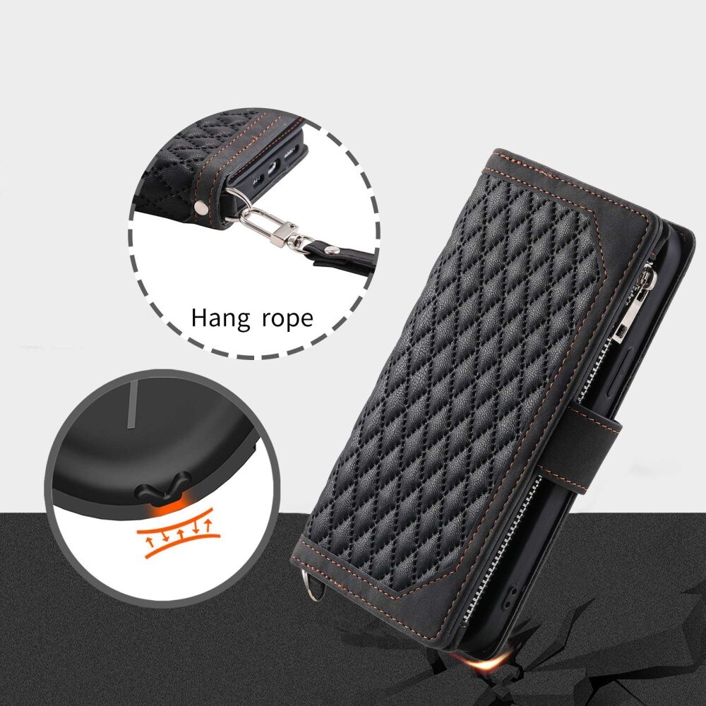 Samsung Galaxy S22 Quiltet pungtaske, Sort