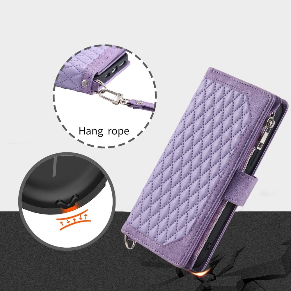 Samsung Galaxy S22 Quiltet pungtaske, Lilla