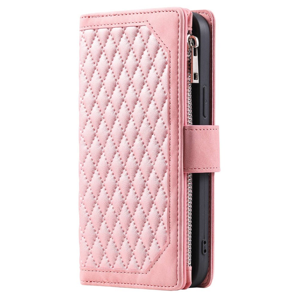 Samsung Galaxy S22 Ultra Quiltet pungtaske, Lyserød