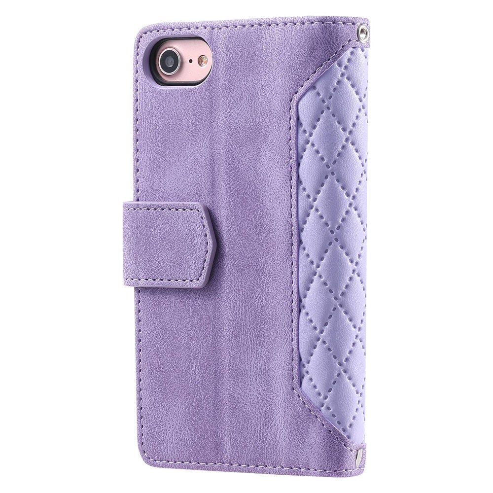 iPhone SE 2022 Quiltet pungtaske, Lilla