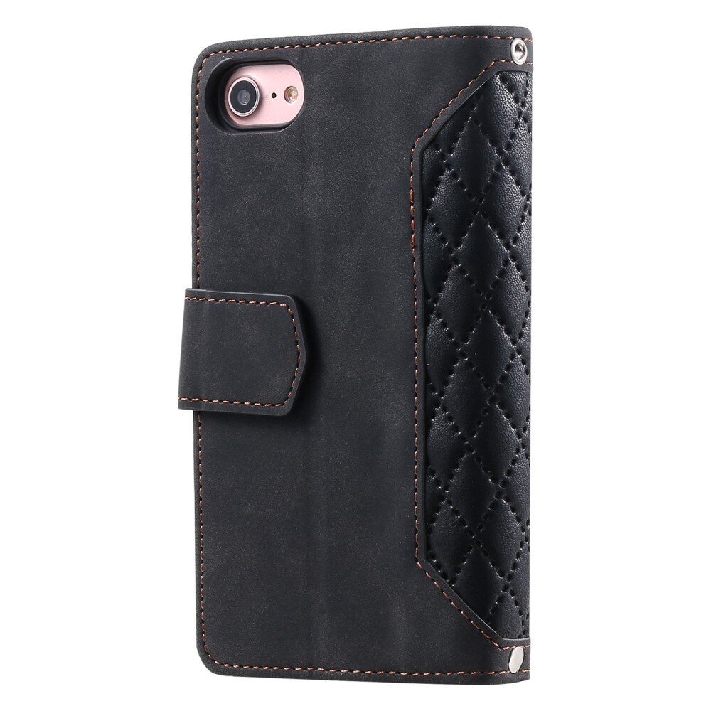 iPhone SE 2022 Quiltet pungtaske, Sort