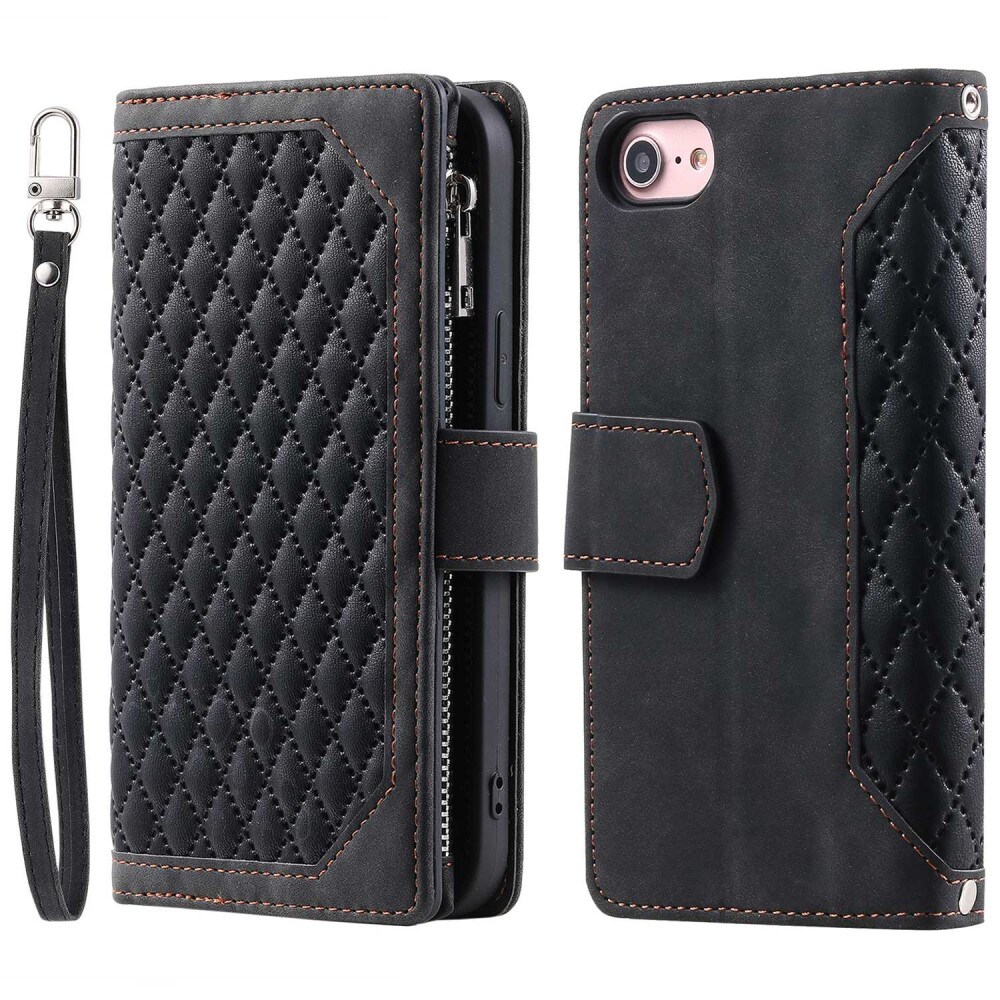 iPhone SE 2022 Quiltet pungtaske, Sort