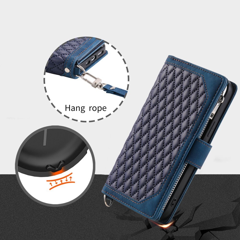 iPhone 13 Quiltet pungtaske, Blå