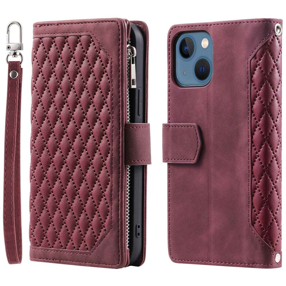 iPhone 13 Quiltet pungtaske, Rød