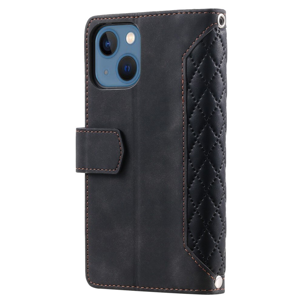 iPhone 13 Quiltet pungtaske, Sort